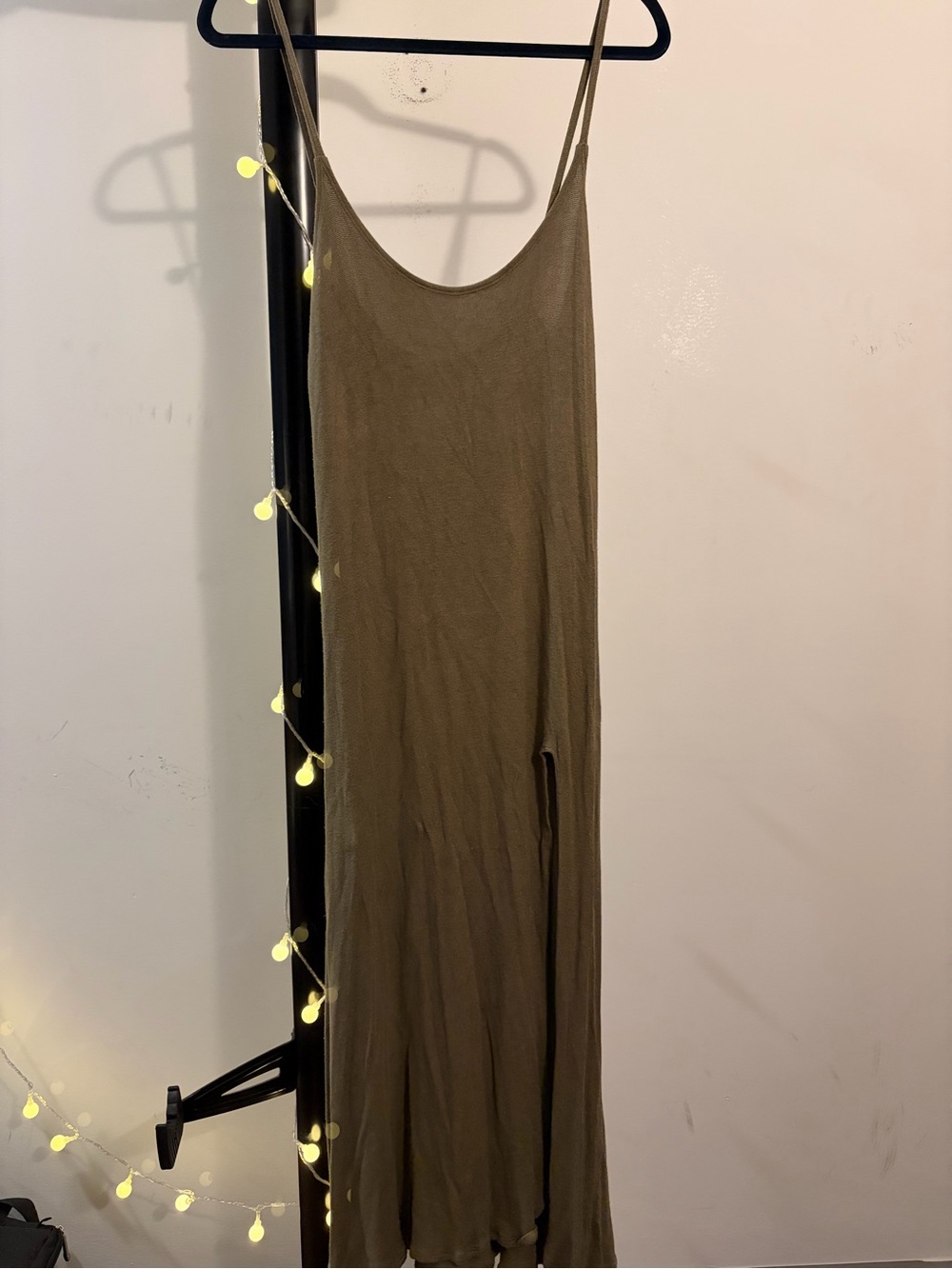 Taylor Jay Olive Green Spaghetti Strap Maxi Slip Dress